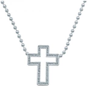 Montana Silversmiths Open Cross in Crystal Frame Pendant Necklace (NC1241)